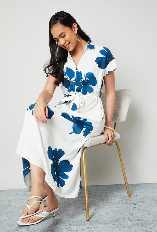 COLOUR ME Floral Print Shirt Dress