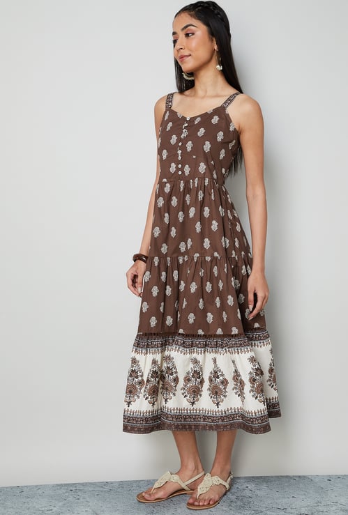 COLOUR ME Printed Tiered Dress