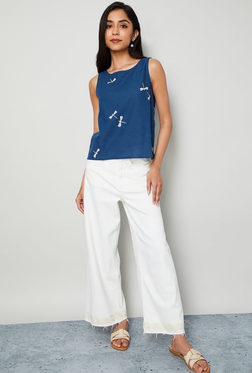 COLOUR ME Dragonfly Printed Top
