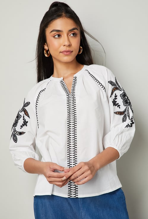 COLOUR ME Embroidered Top