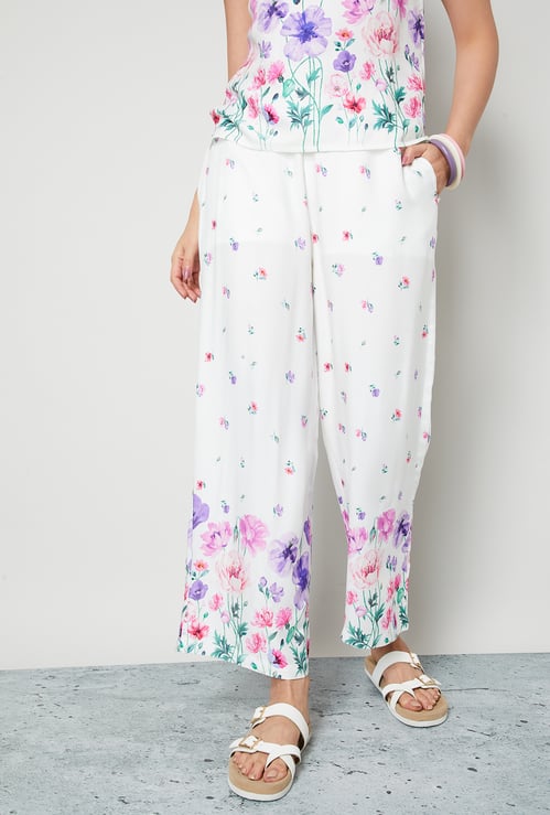 COLOUR ME Floral Print Straight Pants