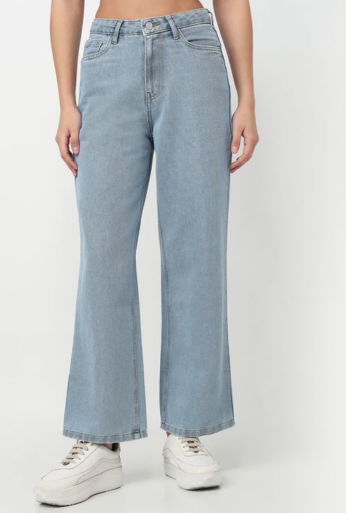 KRAUS Lightwashed Wide Leg Jeans