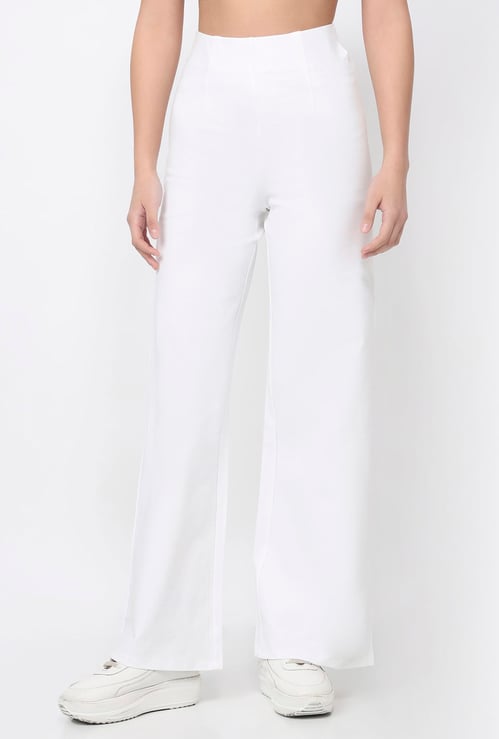 KRAUS Solid Wide Leg Trousers