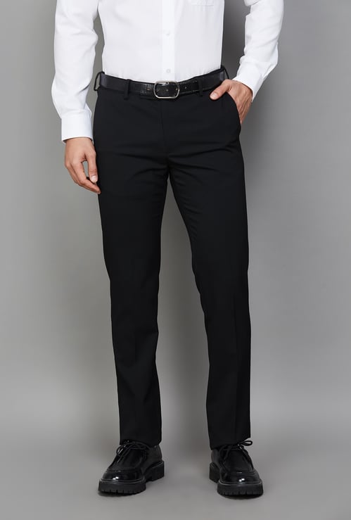 ARROW Solid Regular Fit Formal Trousers