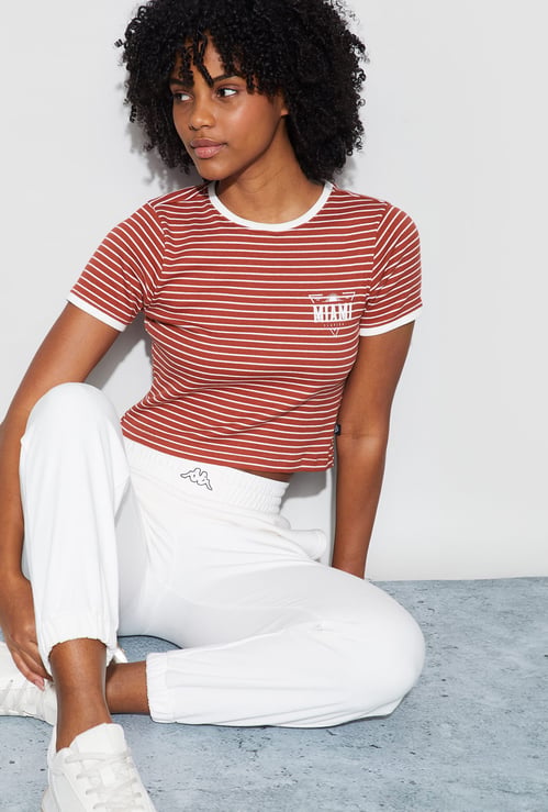 KAPPA Striped Crop T-shirt