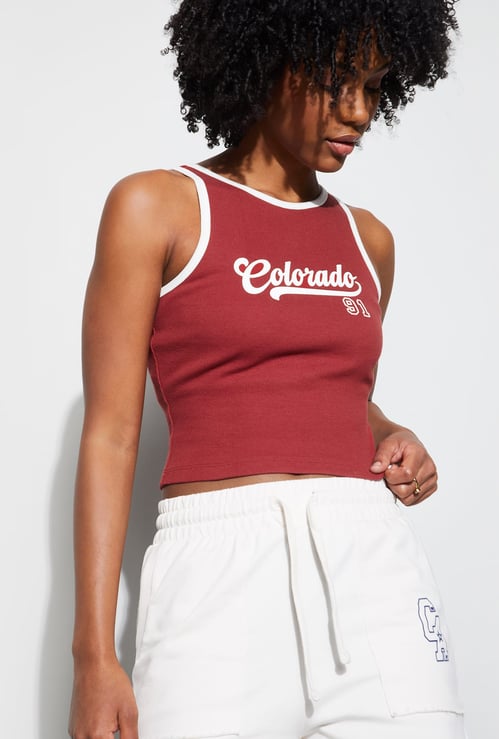 KAPPA Printed Crop Tank Top
