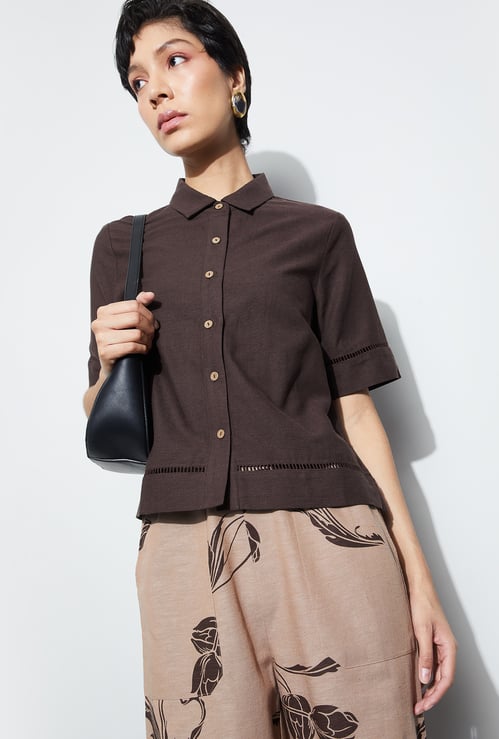 CODE Solid Collared Top