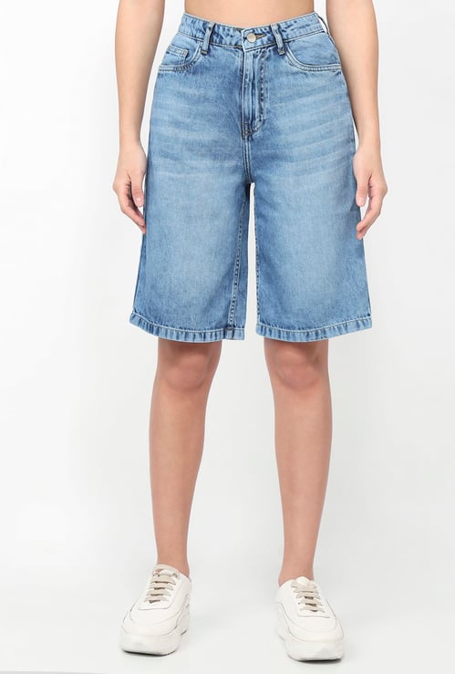 KRAUS Washed Denim Shorts