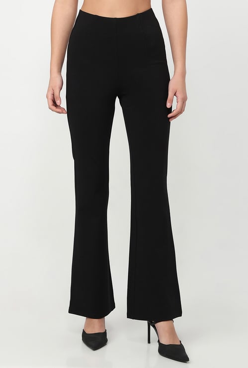 KRAUS Solid Elasticated Flared Treggings