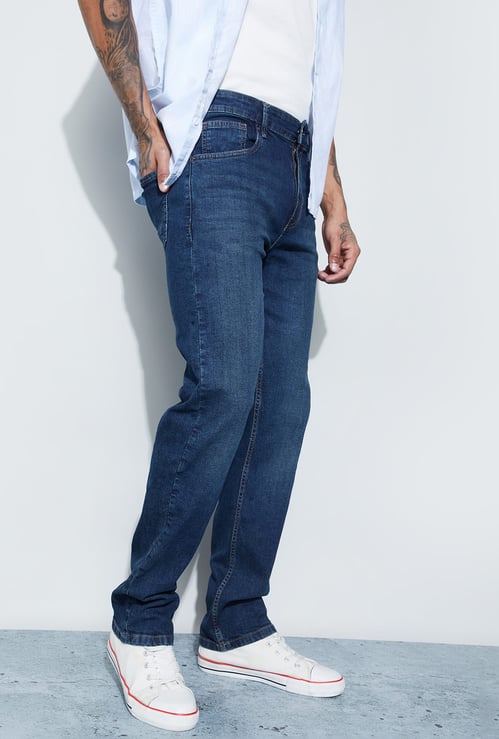 FAME FOREVER Washed Slim Straight Jeans