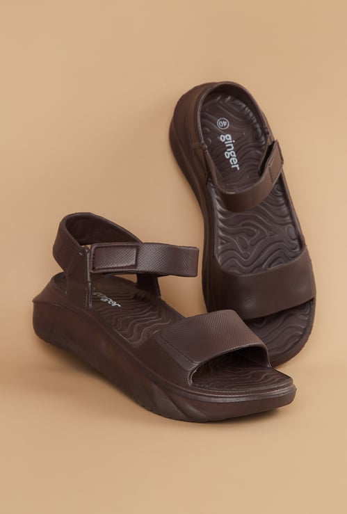 GINGER Solid Adjustable Strap Sandals