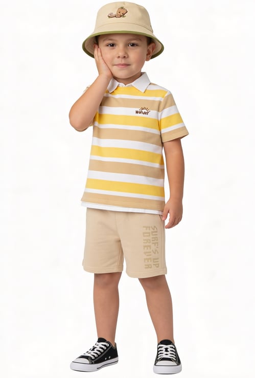 FAME FOREVER Boys Striped Polo T-shirt