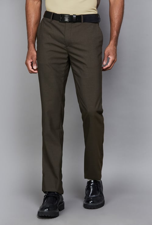 ARROW Solid Regular Fit Formal Trousers
