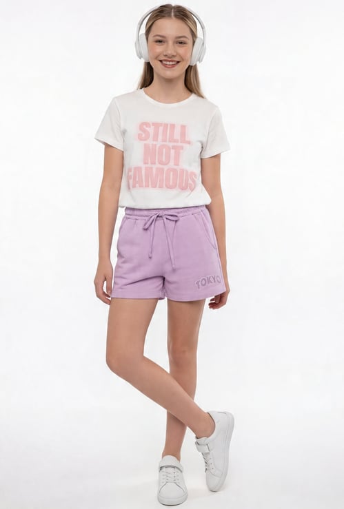 FAME FOREVER Girls Graphic Print Shorts