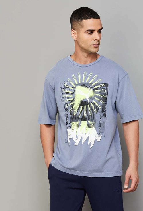 PUMA Printed Crew Neck Relaxed Fit T-shirt