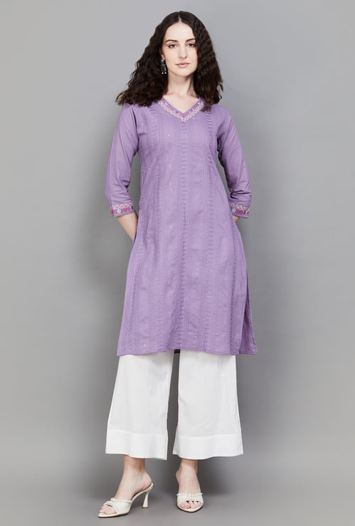 SPAN Embroidered Straight Kurta