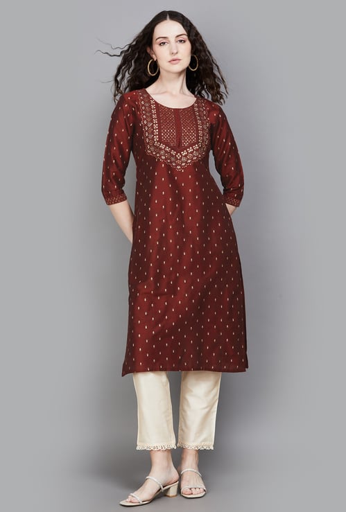 SPAN Embroidered Straight Kurta