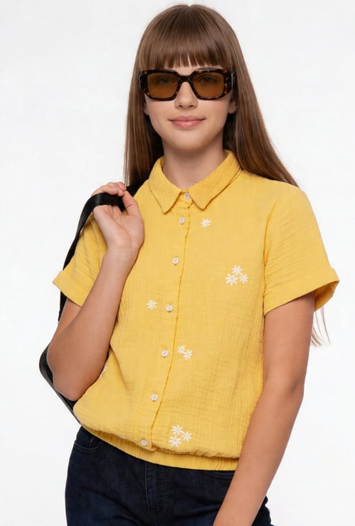 FAME FOREVER Girls Embroidered Top