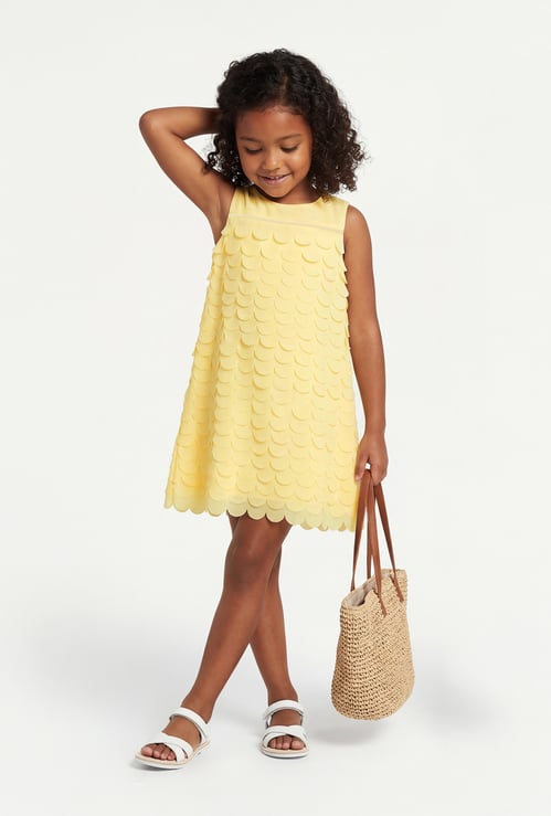 FAME FOREVER Girls Scalloped Dress