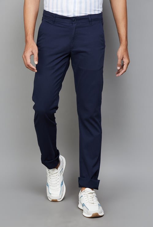 ALLEN SOLLY Solid Slim Fit Trousers