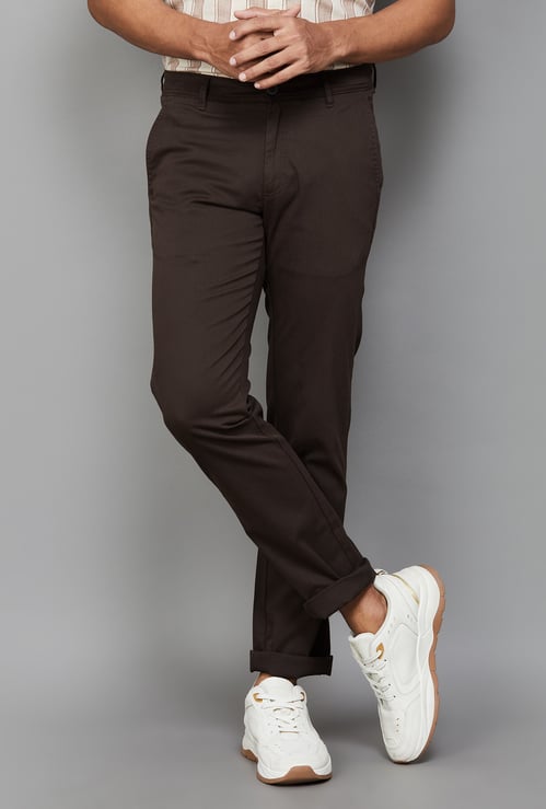ALLEN SOLLY Solid Slim Fit Trousers