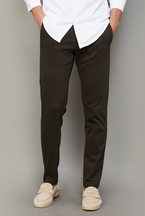 ALLEN SOLLY Solid Slim Tapered Trousers