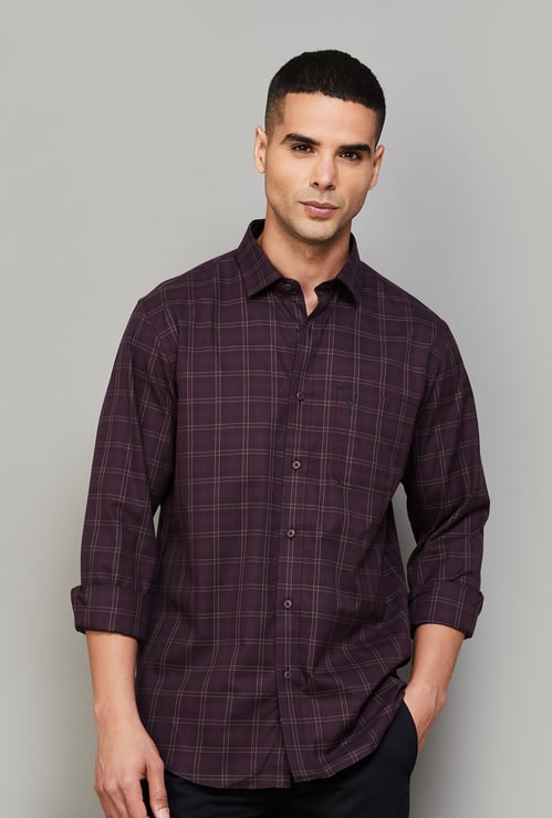 ALLEN SOLLY Checked Sport Fit Shirt