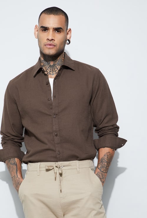 FAME FOREVER Solid Regular Fit Shirt