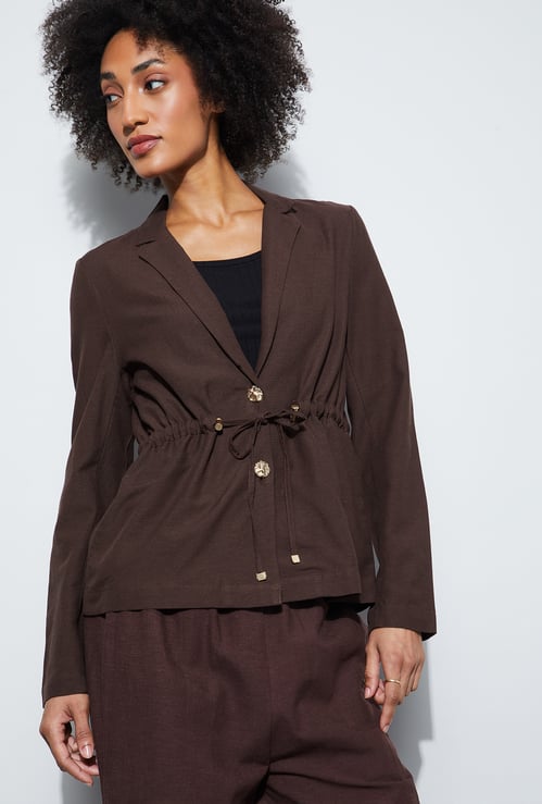 CODE Solid Lapel Collar Jacket