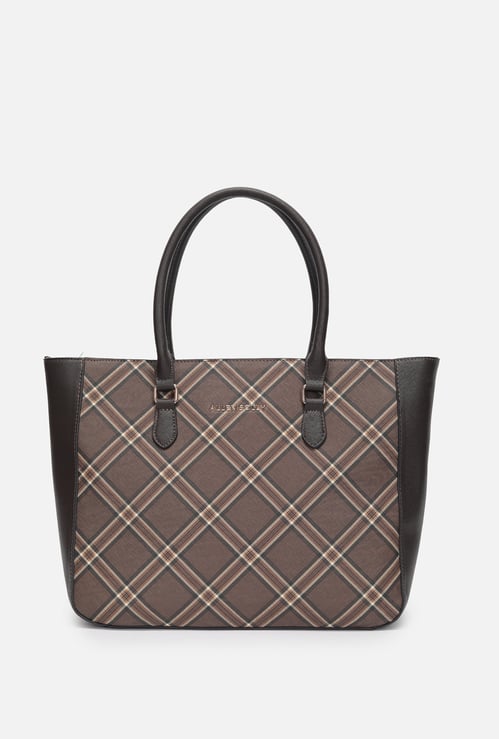 ALLEN SOLLY Checked Laptop Bag