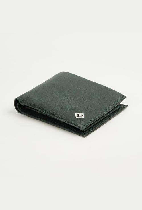 ALLEN SOLLY Solid Leather Bi-Fold Wallet