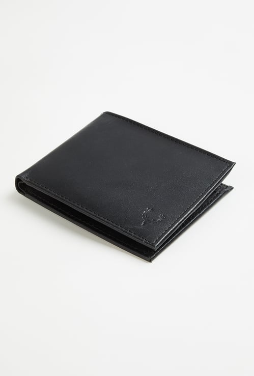 ALLEN SOLLY Solid Leather Bi-Fold Wallet
