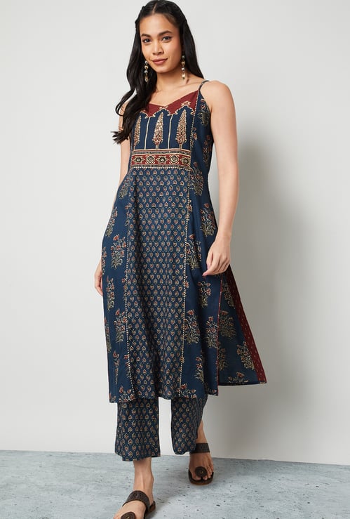 MELANGE Printed Straight Kurta Set