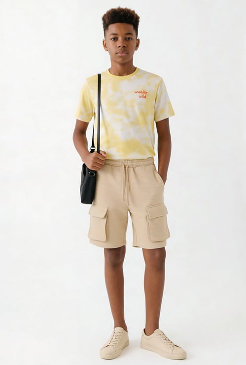FAME FOREVER Boys Textured Cargo Shorts