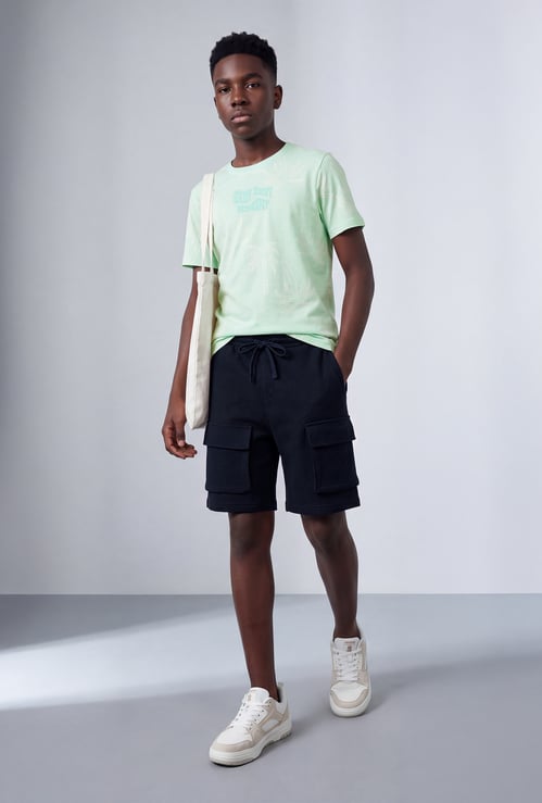 FAME FOREVER Boys Textured Cargo Shorts