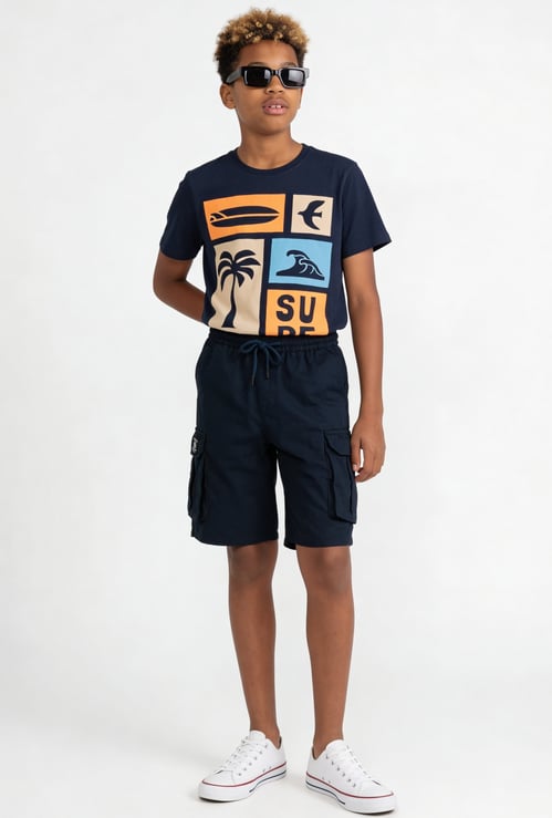 FAME FOREVER Boys Solid Cargo Shorts