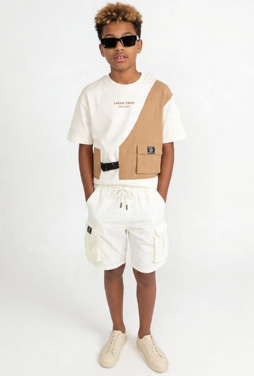 FAME FOREVER Boys Solid Cargo Shorts