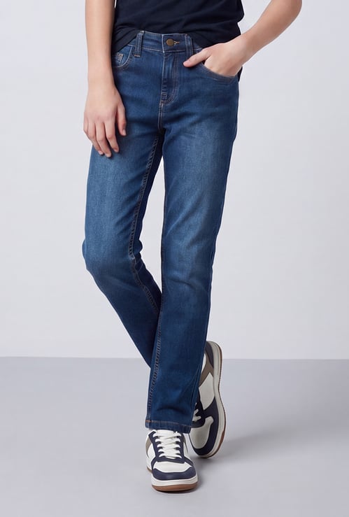 FAME FOREVER Boys Darkwashed Slim Fit Jeans
