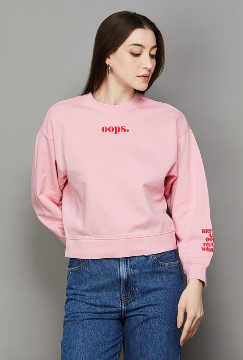 ONLY Typographic Print Sweatshirt