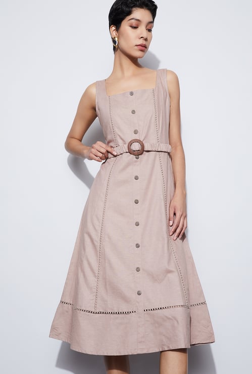 CODE Solid Midi Dress
