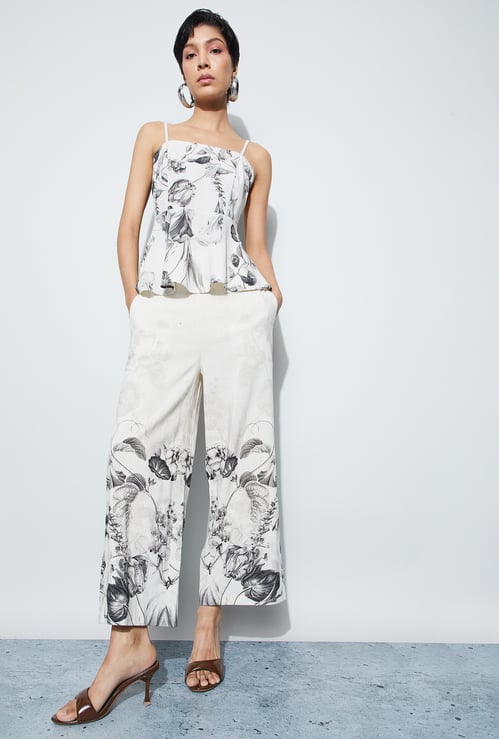 CODE Printed Elasticated Trousers