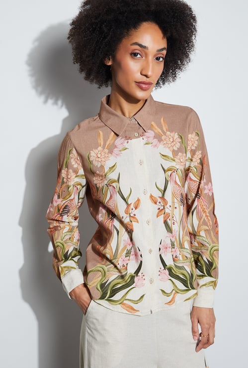 CODE Floral Print Regular Shirt
