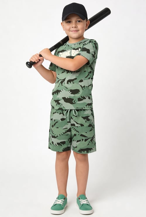 FAME FOREVER Boys Dinosaur Print T-shirt