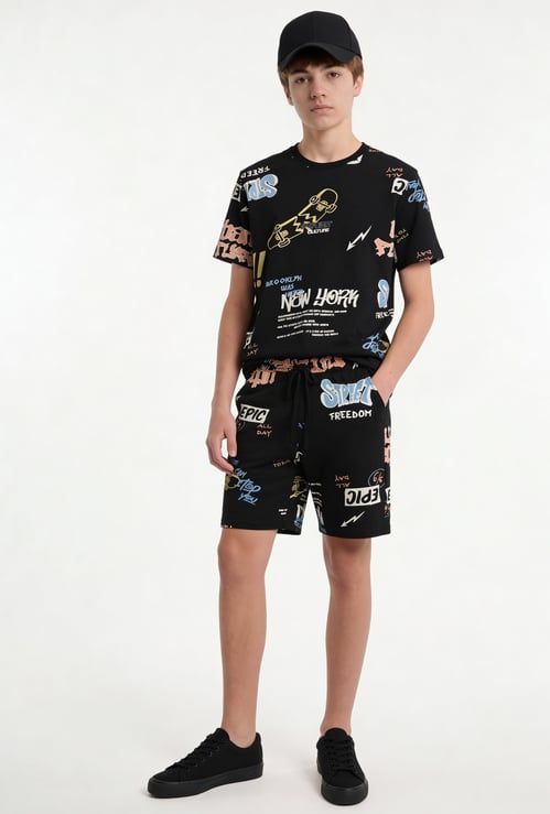 FAME FOREVER Boys Graphic Print Shorts