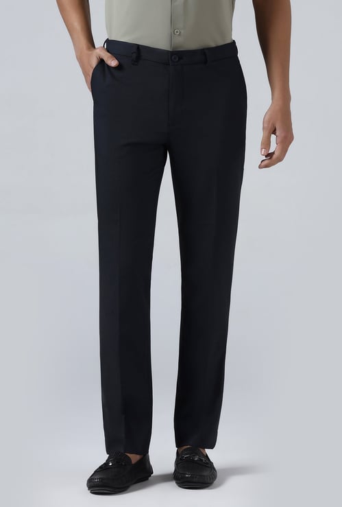 BLACKBERRYS Solid Super Slim Formal Trousers