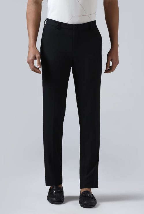 BLACKBERRYS Solid Super Slim Formal Trousers