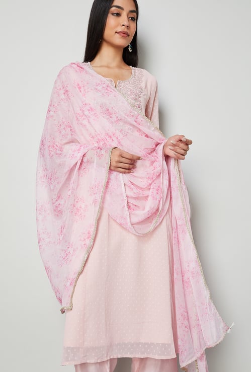 MELANGE Floral Print Dupatta