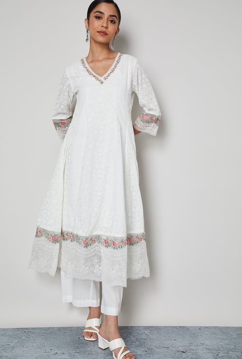 MELANGE Embroidered Anarkali Kurta