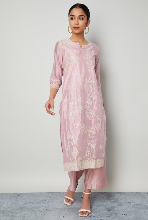 MELANGE Embroidered Straight Kurta