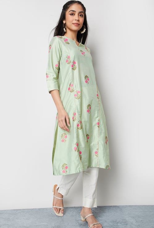 MELANGE Floral Print Straight Kurta